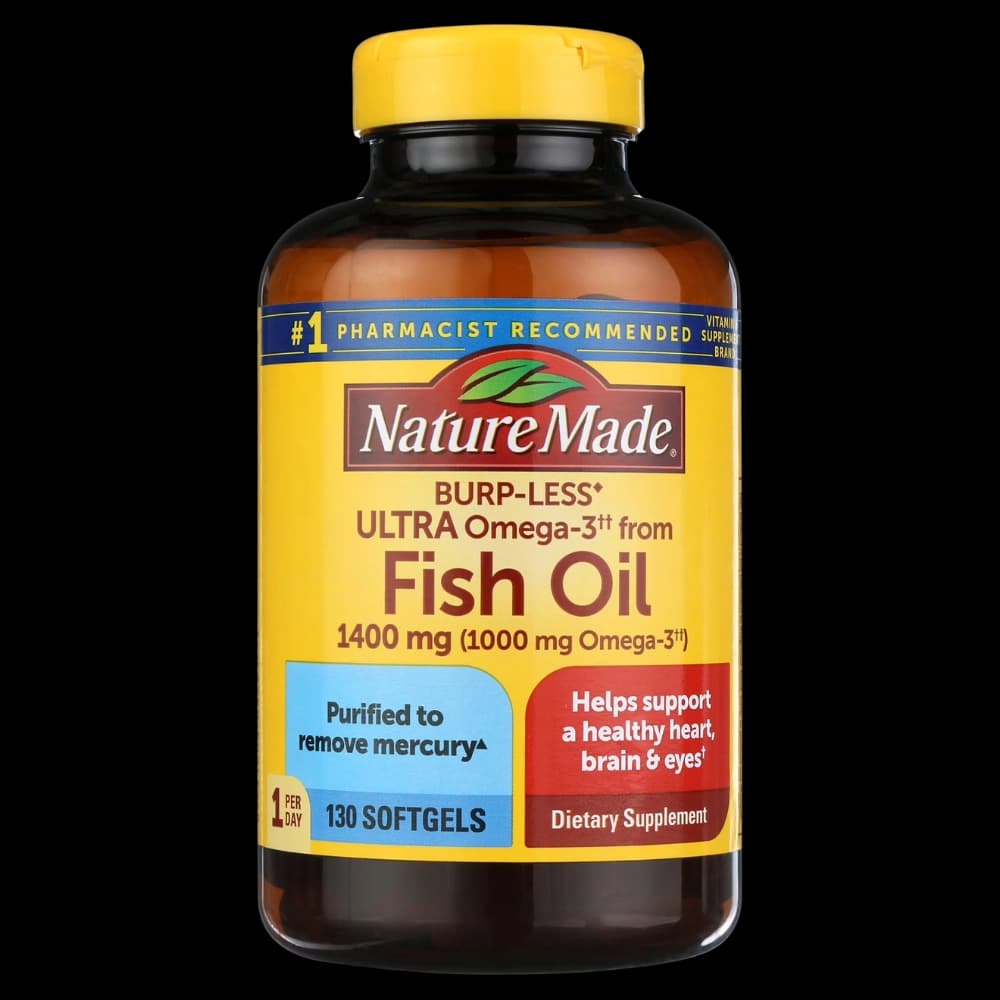 Omega-3 Fish Oil 1200mg softgels bottle front view