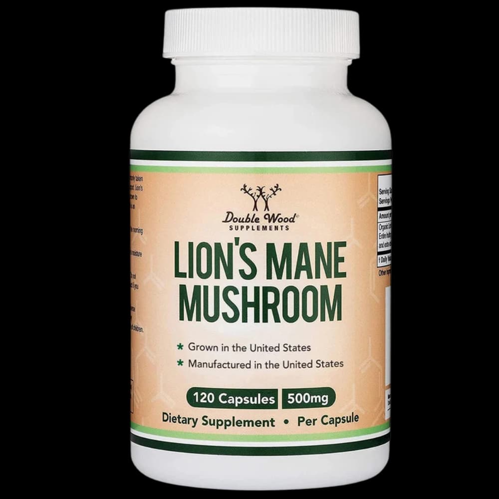 Lion's Mane Mushroom 500mg capsules bottle front view