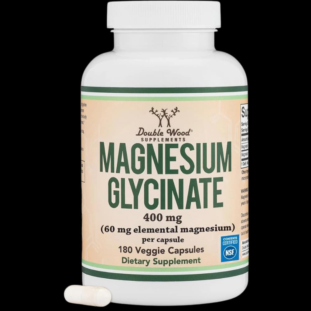 Magnesium Glycinate 400mg capsules bottle front view