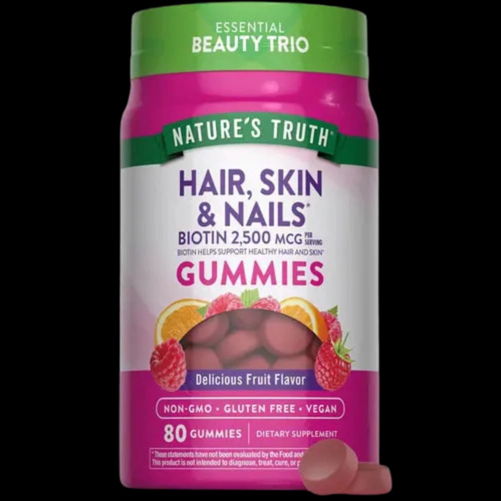 Hair Skin and Nails Gummies bottle front view