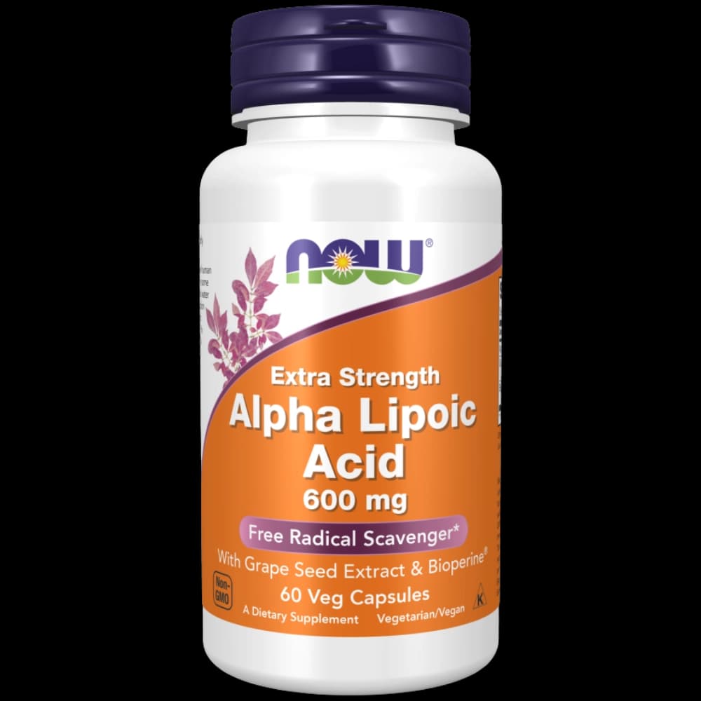 Alpha Lipoic Acid 600mg capsules bottle front view