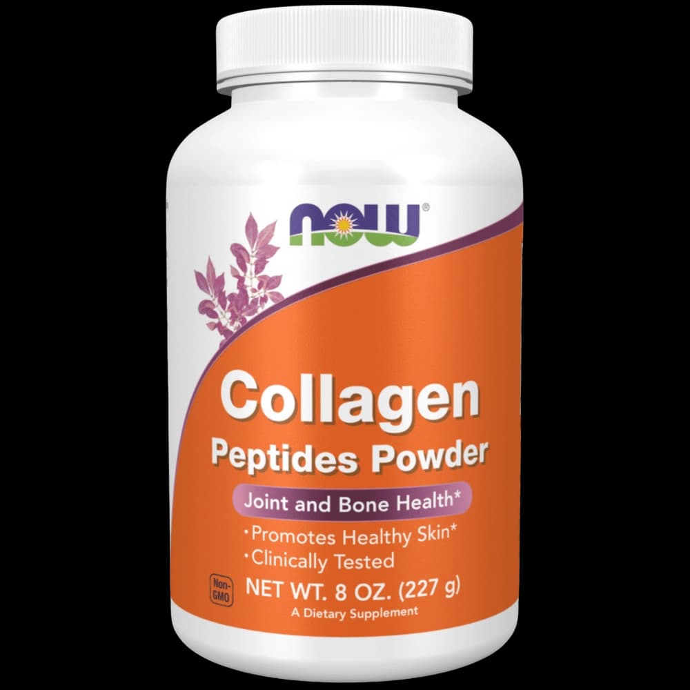 Collagen Peptides Powder jar with scoop front view