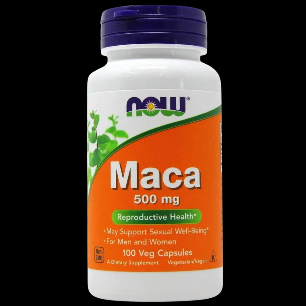 Maca Root Powder 500mg capsules bottle front view