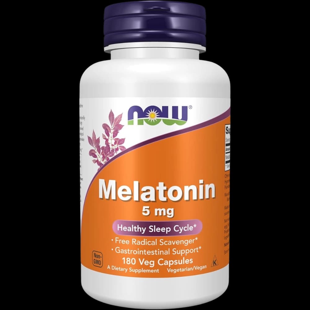 Melatonin 5mg tablets bottle front view