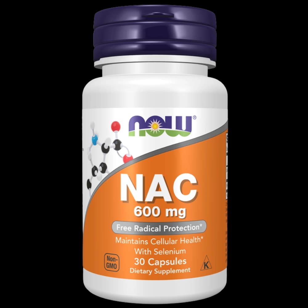 NAC N-Acetyl Cysteine 600mg capsules bottle front view