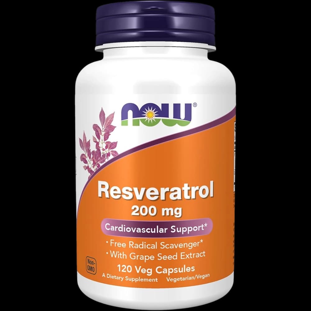 Resveratrol 200mg capsules bottle front view