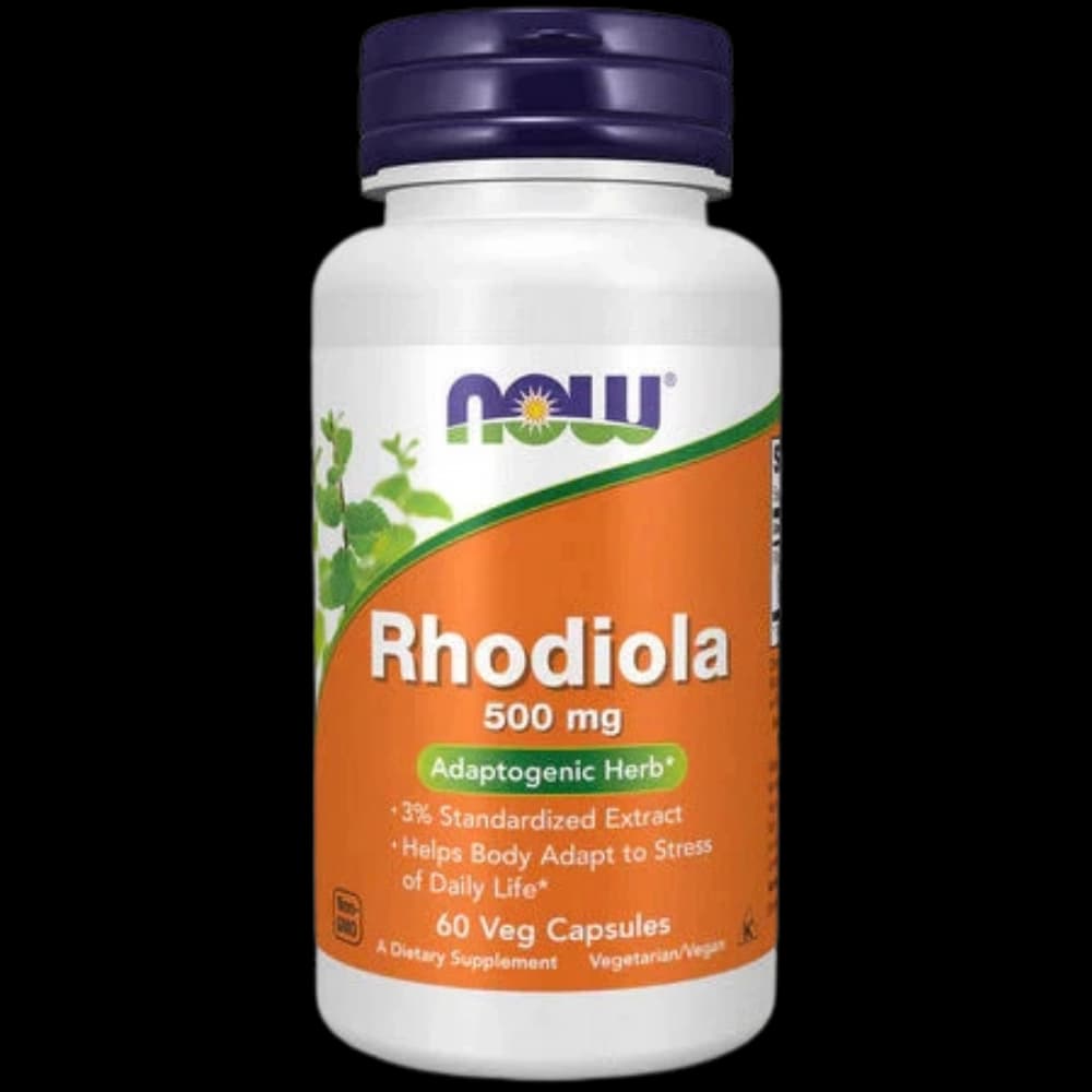 Rhodiola Rosea 500mg capsules bottle front view