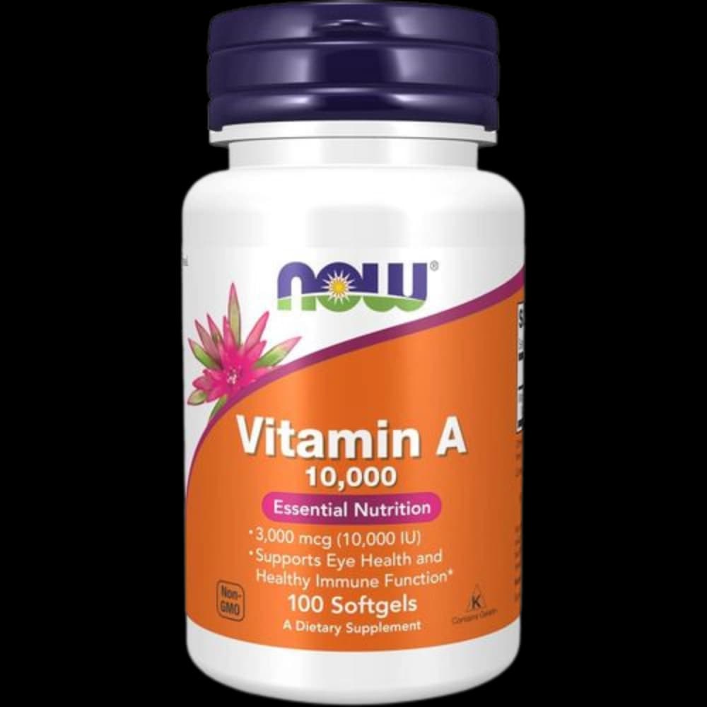 Vitamin A 10000 IU softgels bottle front view